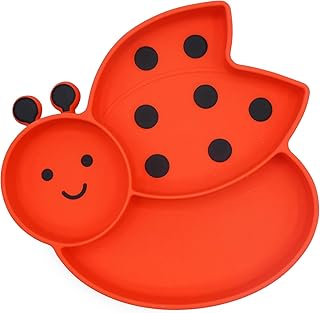 Melli Silicone Divided Plate - Lady Bug  Red