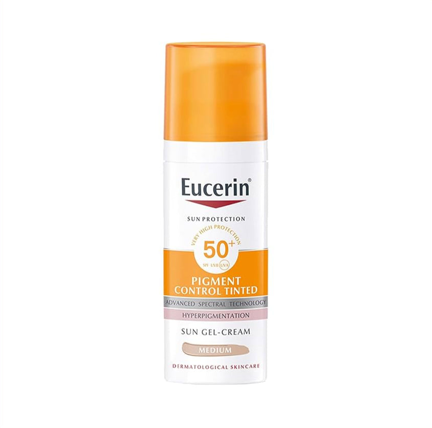 Eucerin Pigment Control Sun Fluid SPF 50+ – 50mlPersonal CareSPF 50+ Broad Spectrum Protection: Shields skin from harmful UVA/UVB rays to prevent sun damage and pigmentation. With Patented Thiamidol: Clinically proven to reduce existing dark spots and hel