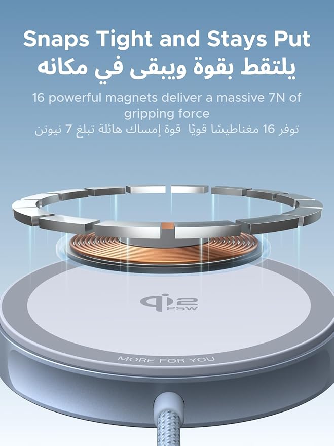 UGREEN Qi2 25W Wireless Charging Pad 2025 – MagSafe Fast Charger with 1.5M Braided USB-C Cable