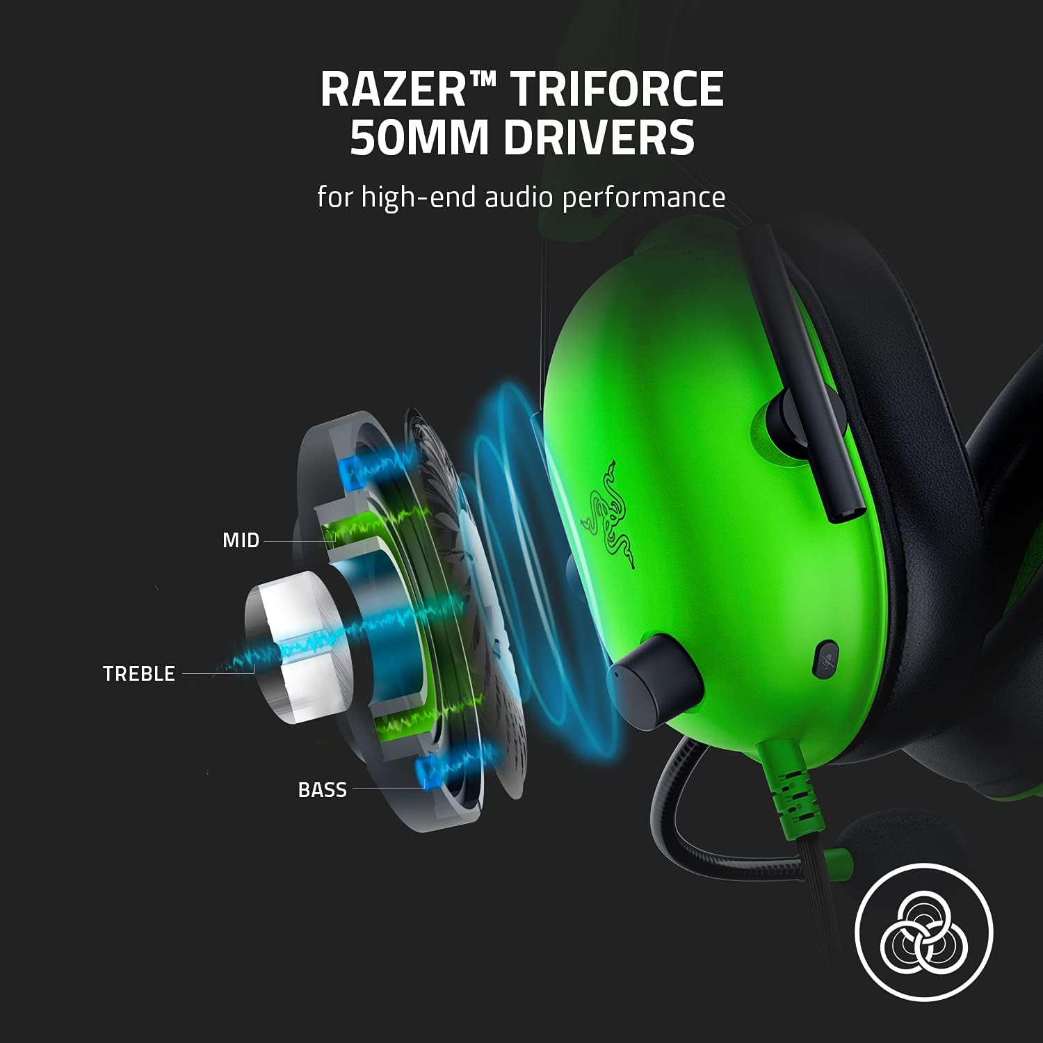 Razer Blackshark V2 X Green Gaming HeadsetGaming Headsets🎮 Multi-Platform Compatibility: Seamlessly connects via 3.5mm jack to PC, Mac, Xbox, PlayStation, Nintendo Switch, and mobile devices. 🔊 Razer TriForce 50mm Drivers: Delivers rich trebles, clear m