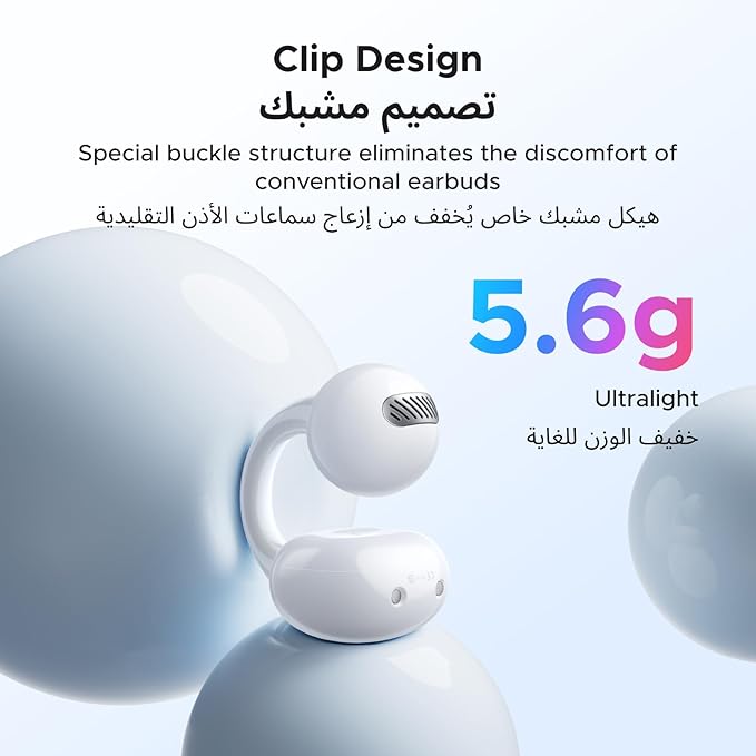 UGREEN ClipBuds Magic Open-Ear Earbuds – Smart Touchscreen, Custom Wallpaper, Bluetooth Camera Remote, 30H, IPX5, Android/Samsung S26