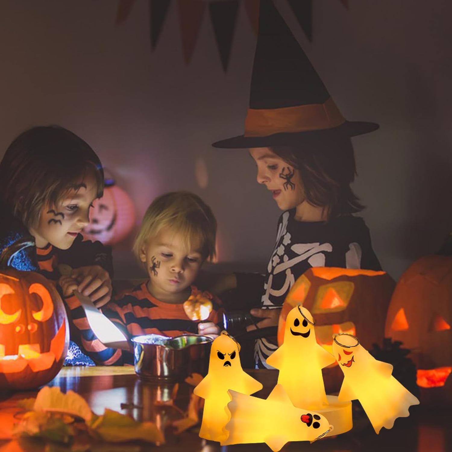 Halloween LED Ghost Lamps – Table and Tray Decorations