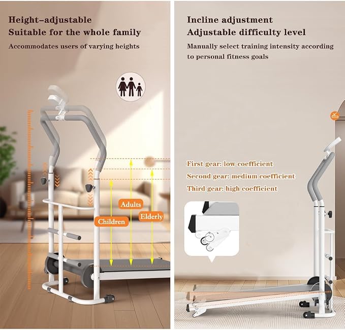 Mozogot Manual Treadmill Foldable Walking Pad | Non-Electric Twin Flywheel Jogging Machine