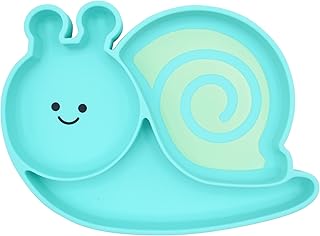Melli Silicone Divided Plate - Snail  Blue