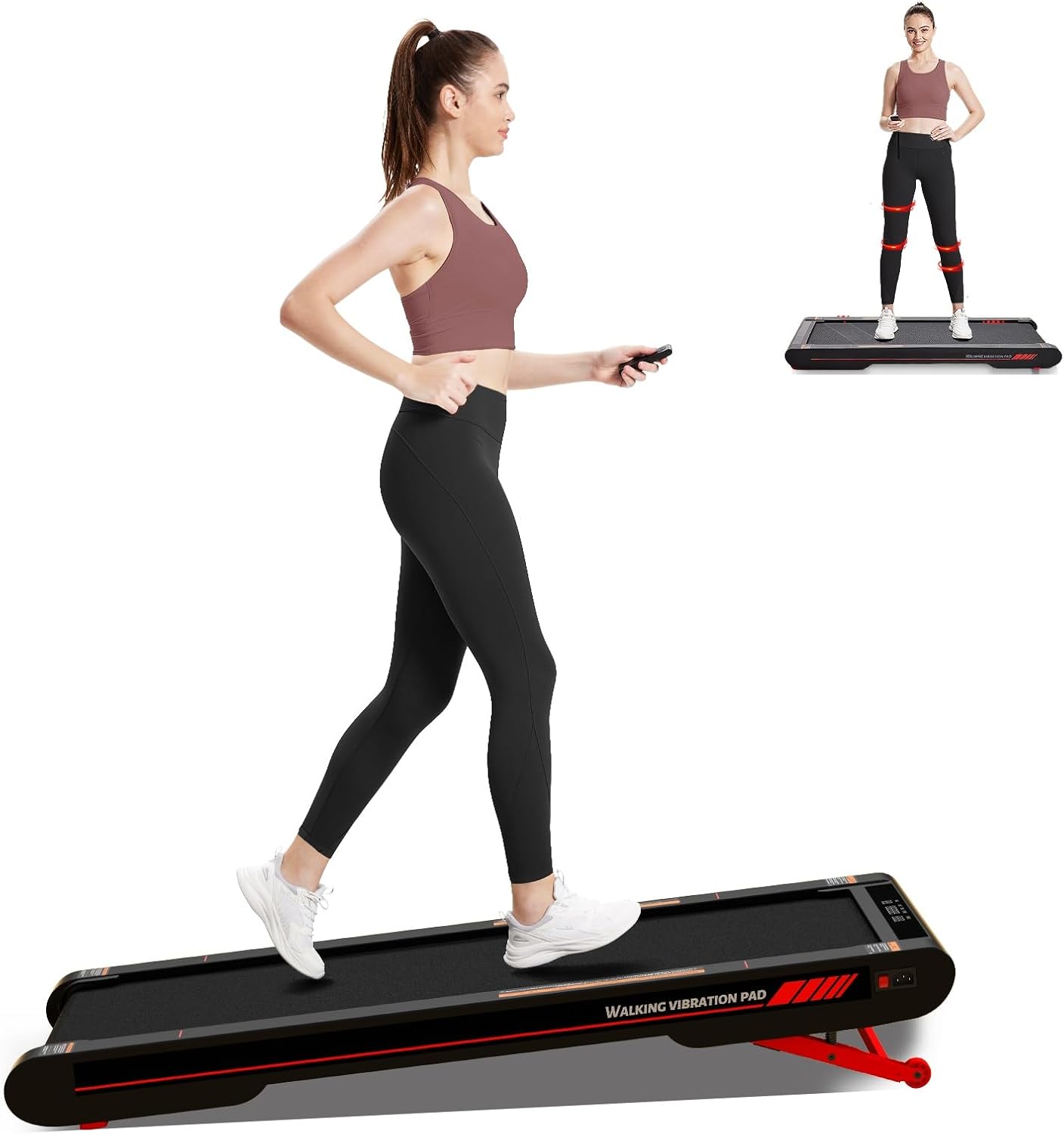 Sperax Walking Vibration Pad – 4-in-1, 10% Incline, 2.5HP, 120kg, App + Remote, Under-Desk Treadmill