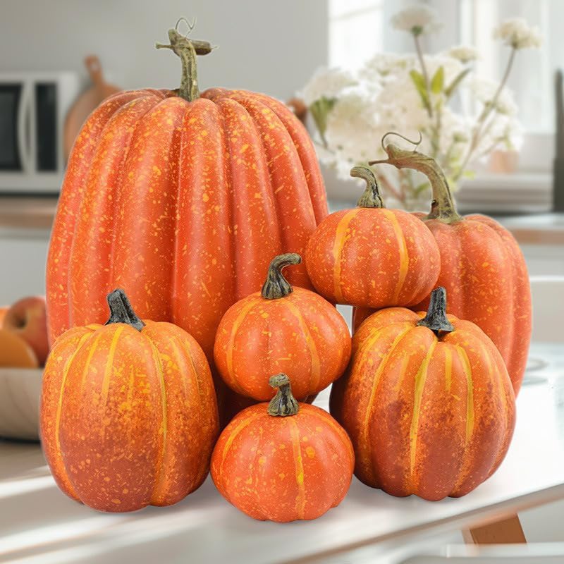 LTLCLZ Artificial Pumpkins – Mixed Sizes and Shapes Display