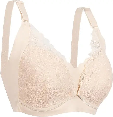 Okus - Pretty Lace Maternity & Nursing Bra - Beige - XX Large