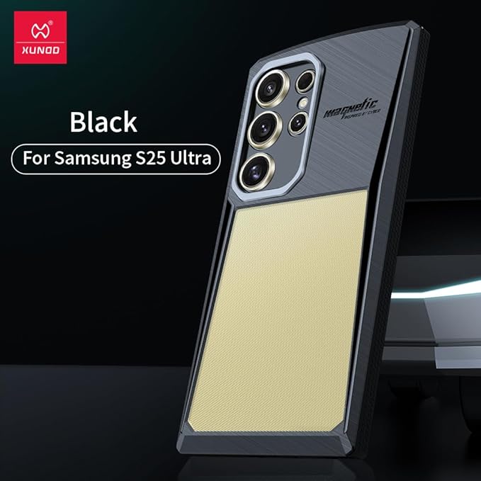 XUNDD Cyber Series Phone Case Compatible with Samsung S25 Ultra Shock Absorbent Full Phone and Lens Protection AntiScratch Slim Fit Accurate Cutouts Non Yellowing (Black)Mobile AccessoriesShock Absorbent: Crafted with impact-resistant materials, the XUNDD