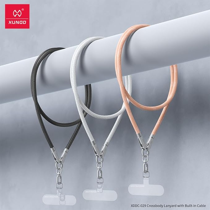 XUNDD Crossbody Lanyard with Builtin Cable (USBC to USBC) 240W Charging Cable Body Neck Lanyard for Compatible with iPhone 16 Pro Max Samsung S25 iPhone 15 Pro Max etc. (1.2M) (Light Blue)Mobile Accessories240W USB-C to USB-C Charging Cable: Features a hi