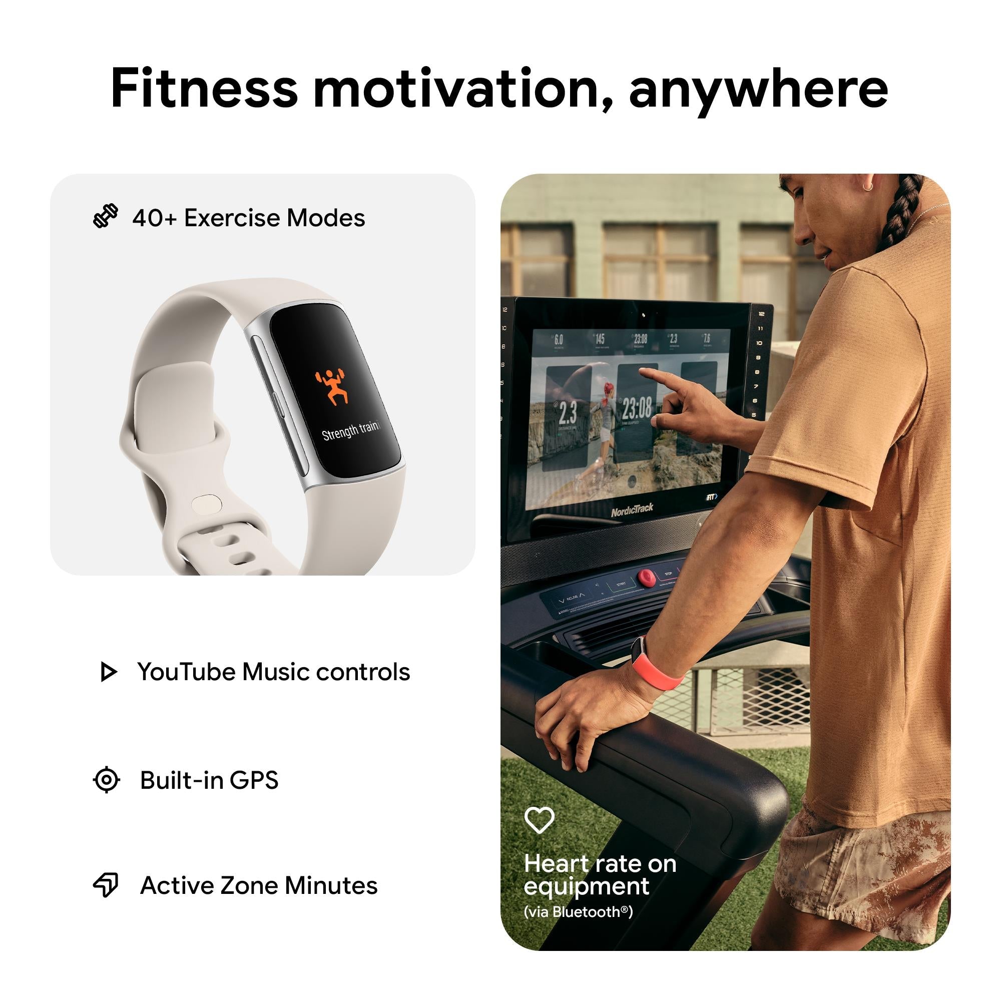 Fitbit Charge 6 fitness tracker with GPS and color display