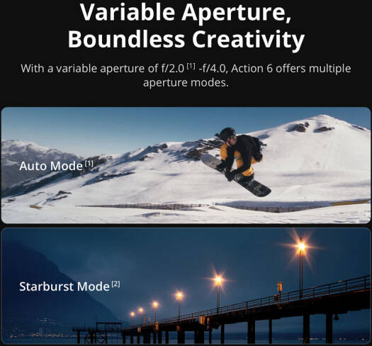 DJI Osmo Action 6 Adventure Combo – Variable f/2.0 Aperture, 4K120, 3 Batteries, Selfie Stick, 50GB