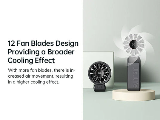 JISULIFE Life 7 Handheld Fan – 3600mAh, 13H Cooling, 5-Speed, Foldable, USB-C Rechargeable