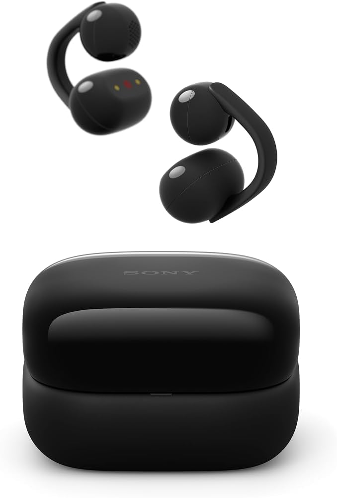 Sony LinkBuds Clip Open-Ear True Wireless Earbuds, Lightweight Clip-On Design, Bluetooth, Ambient Sound, Touch Controls, Up to 37 Hours Battery, IPX4, Black - UAE Version
