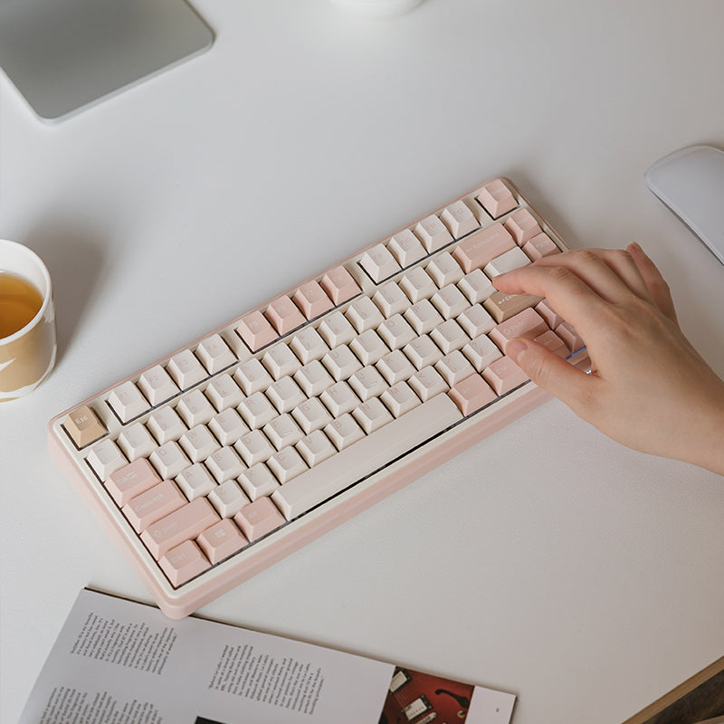 Varmilo Minilo 75% Wireless Mechanical Keyboard, MX DaisyComputer & Laptop AccessoriesTriple mode - wired with USB-C cable, Bluetooth 5.1, and 2.4 GHz Per-key RGB backlighting 1.5mm thick ABS Double Shot keycaps Flashing indicator light warns of low batte