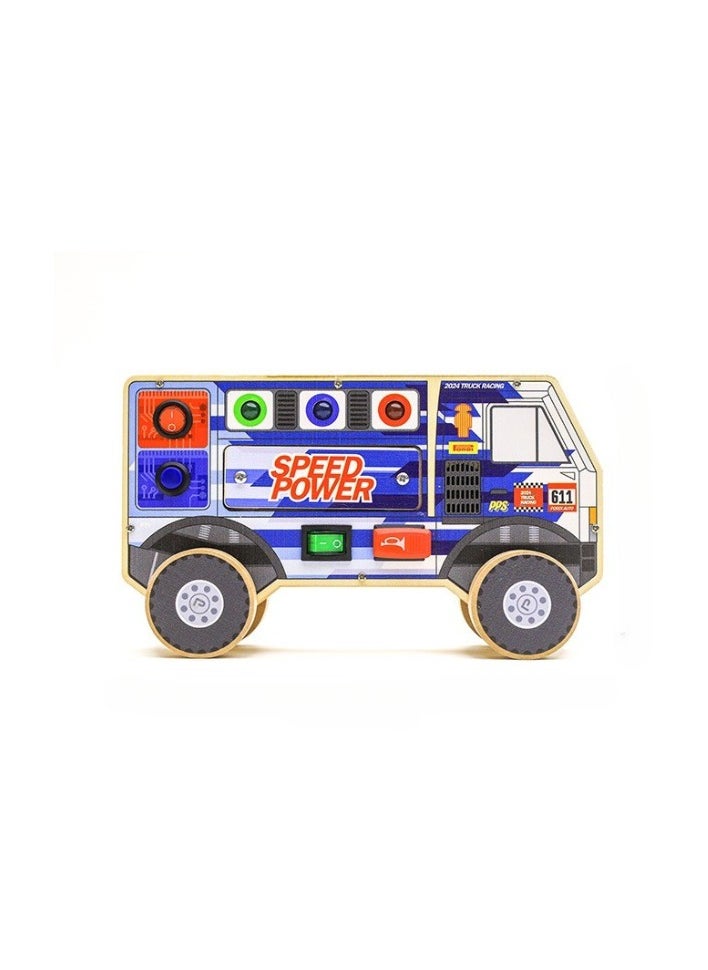 Pordi Truck busy boardMaterial: Plywood / Pinewood, Age: 3+, Sensory: Technology, Visual, Color, Fine Motor, Auditory