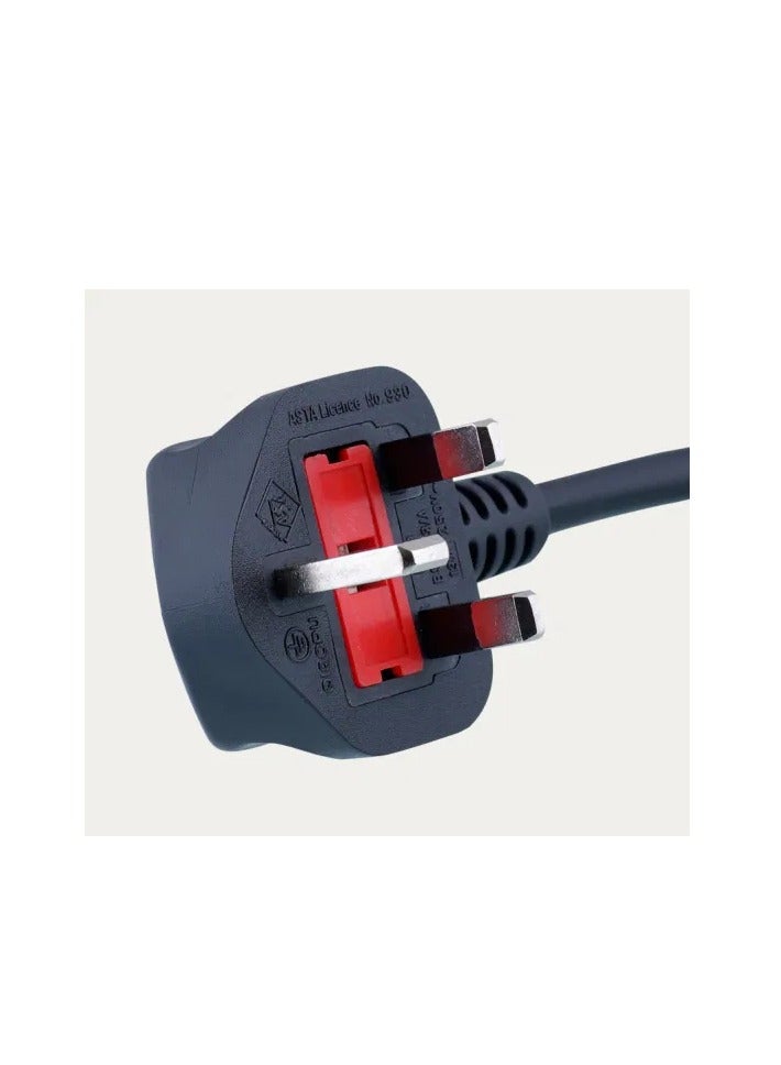 Desktop power cable 3 Pin UK Europe power cord 3 pin desktop power cable LAptop, TV Monitor, Printers, Photo copier, LED,LCD Smart TVs - 1.5m Kettle Lead with support up to 220V, With fuse protection.
