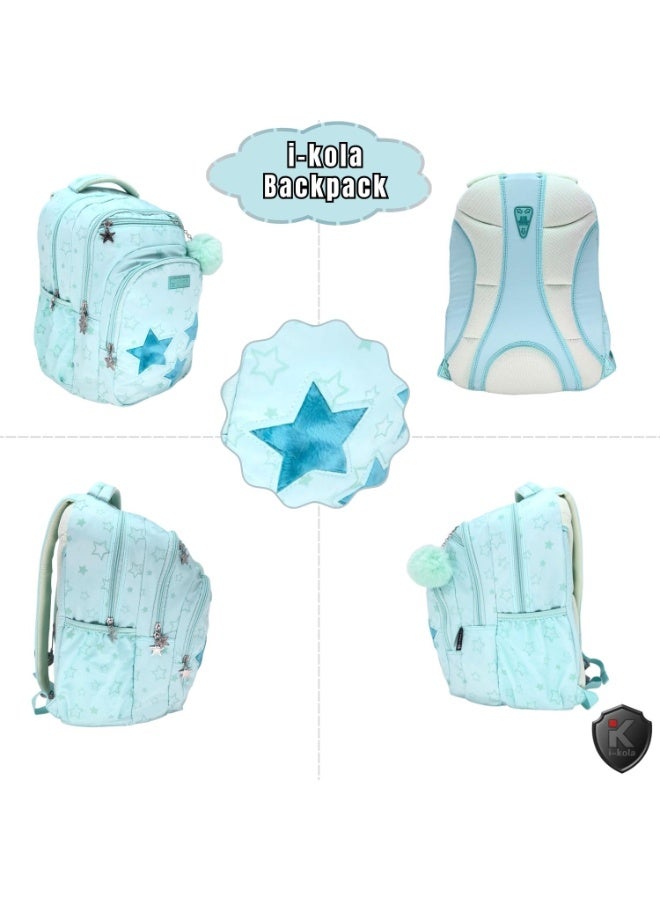 i-kola 18" Stitch School Bag  - Light Blue