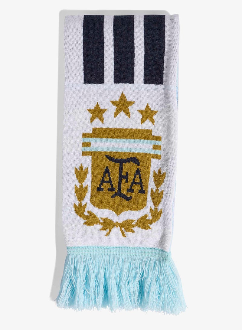 adidas Argentina 2026 Scarf – Official AFA Crest, Soft Flatknit, 100% Acrylic, World Cup Fan Gift