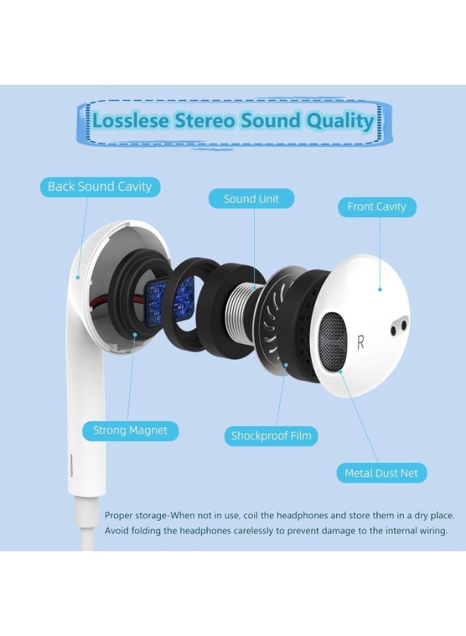 Lightning Wired Earphones for iPhone – Noise Isolating Headphones with Mic & Volume Control | Compatible with iPhone 14/13/12/11/X/8/7 (Mini, Pro, Pro Max, XS Max) (Lightning)