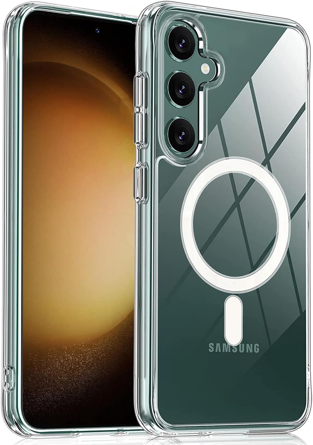 Samsung Galaxy S25 Plus Clear Magnetic Case – MagSafe Compatible, Hybrid Protection, Crystal Clear Back CoverMobile AccessoriesExpertly designed for the Samsung Galaxy S25+, this clear magnetic case offers shockproof protection with its hybrid constructio