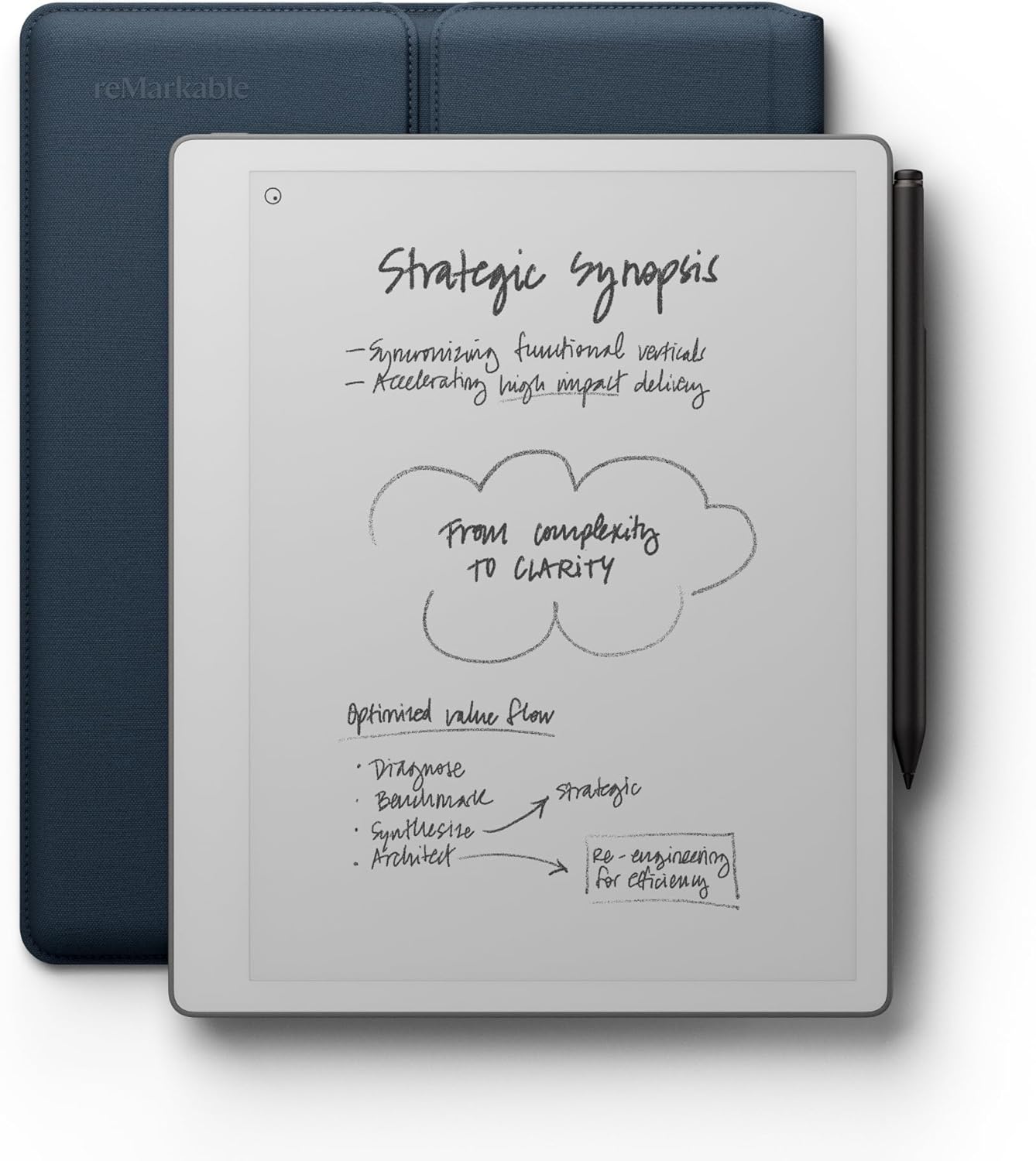 reMarkable Paper Pure 10.3-Inch E Ink Paper Tablet with Marker Plus & Folio, Digital Notebook for Writing, Reading & Note-Taking