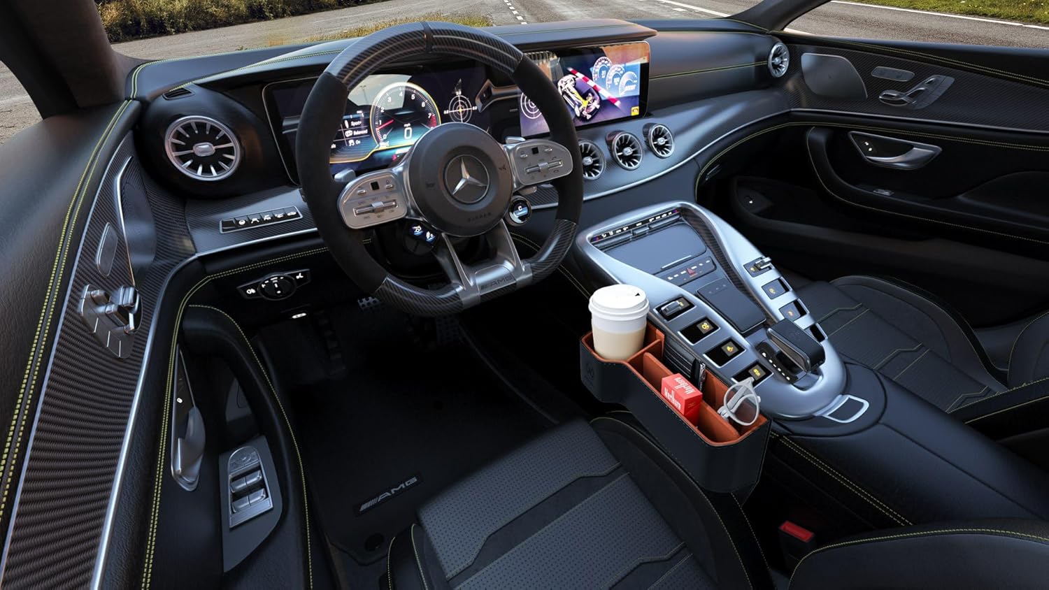 Maxwell Drive Vault Car Seat Gap Seam Storage Box Cup Holder Additional Storage for Your Devices Like Mobile Phone Tablets Eyeglasses Wallet Money Coins Notebook Pen Organizer Keys Organizer (Black)Car AccessoriesMaximizes Car Storage Space: Designed to f