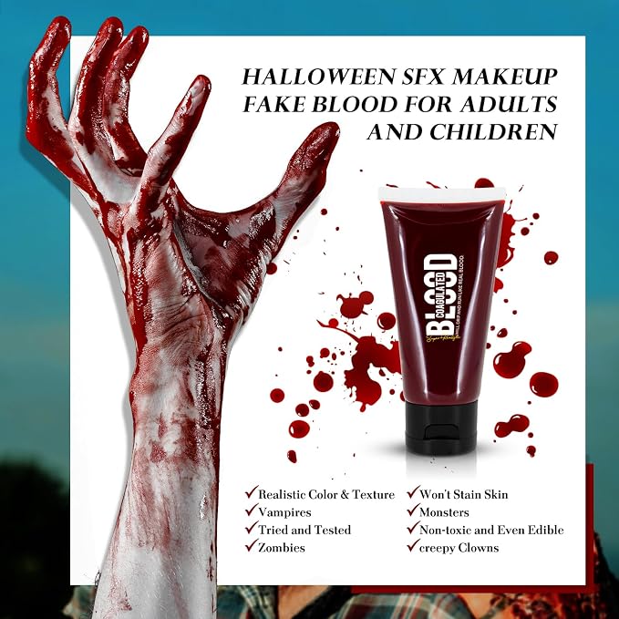 immetee Fake Blood Gel 55g with Stipple Sponge