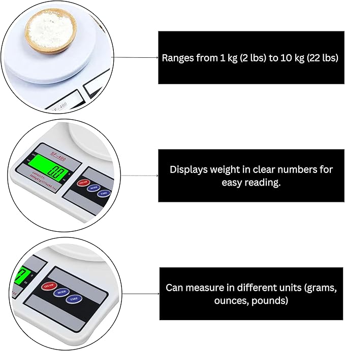 Digital kitchen scale with AAA battery
