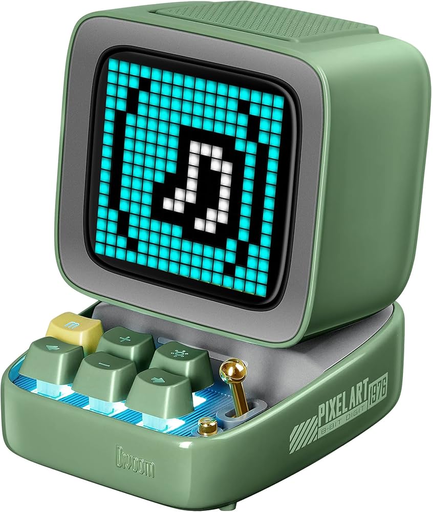 Divoom Ditoo-Mic Bluetooth Speaker with Karaoke Microphone - RGB Keyboard and Pixel Display Desktop DecorAudio & VideoPixel Speaker with Microphone The Ditoo-Mic is not only a Bluetooth pixel stereo, but also a karaoke microphone. It can be connected to a