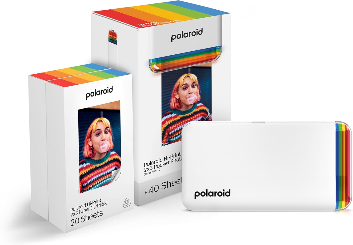 Polaroid Hi Print Everything Box Generation 2Printers & AccessoriesThe easy-to-use pocket printer for photos that stick. Bluetooth pocket printer Print digital photos Prints with sticky back Snap it, print it, peel it, stick it: it’s that easy with Polaro