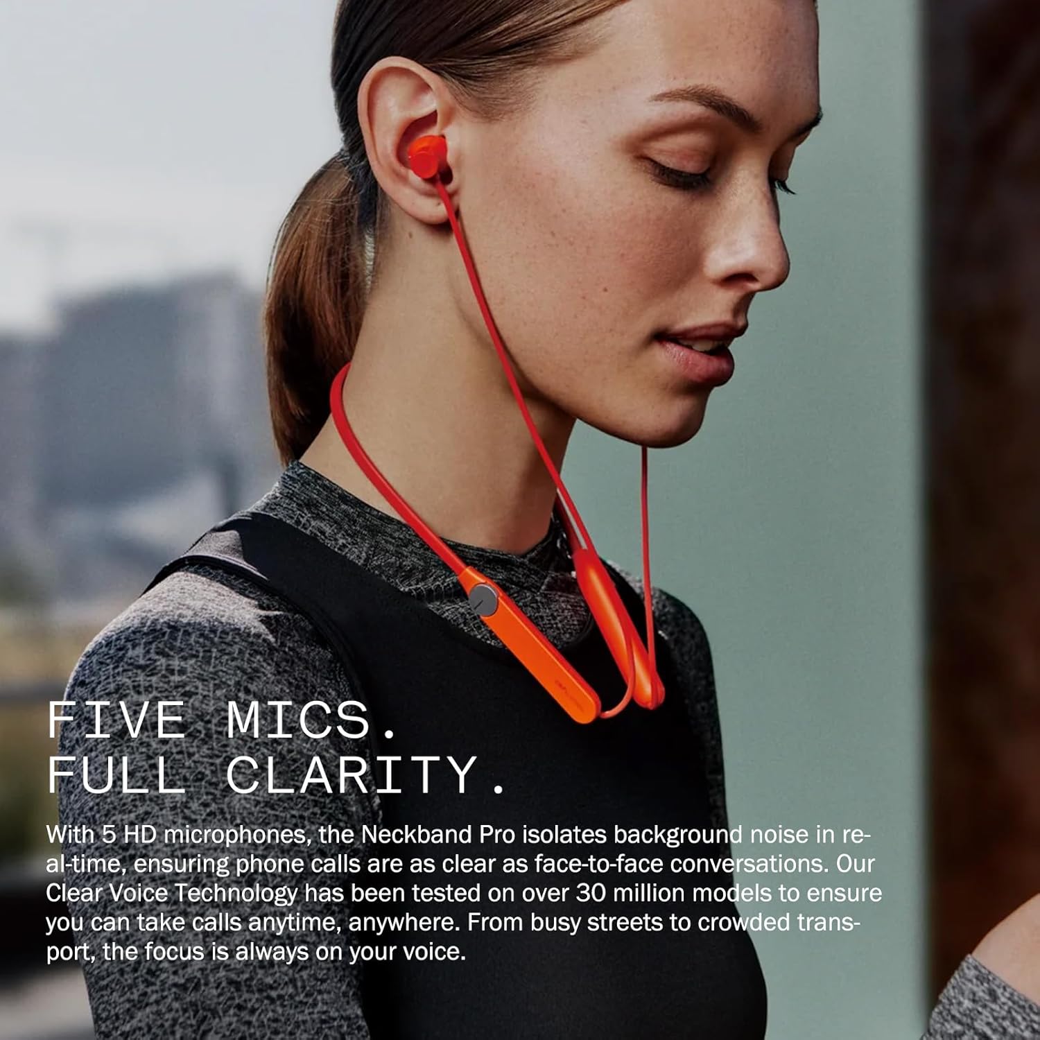 CMF BY NOTHING Neckband Pro Bluetooth Headphones,50dB Hybrid Active Noise Cancelling Earbuds with 5 HD Mics,IP55 BT5.3 37Hours Long Play time Dual Device Connection Neckband HeadphonesHeadphones50 db Adaptive hybrid active noise cancellation 5 HD mics wit