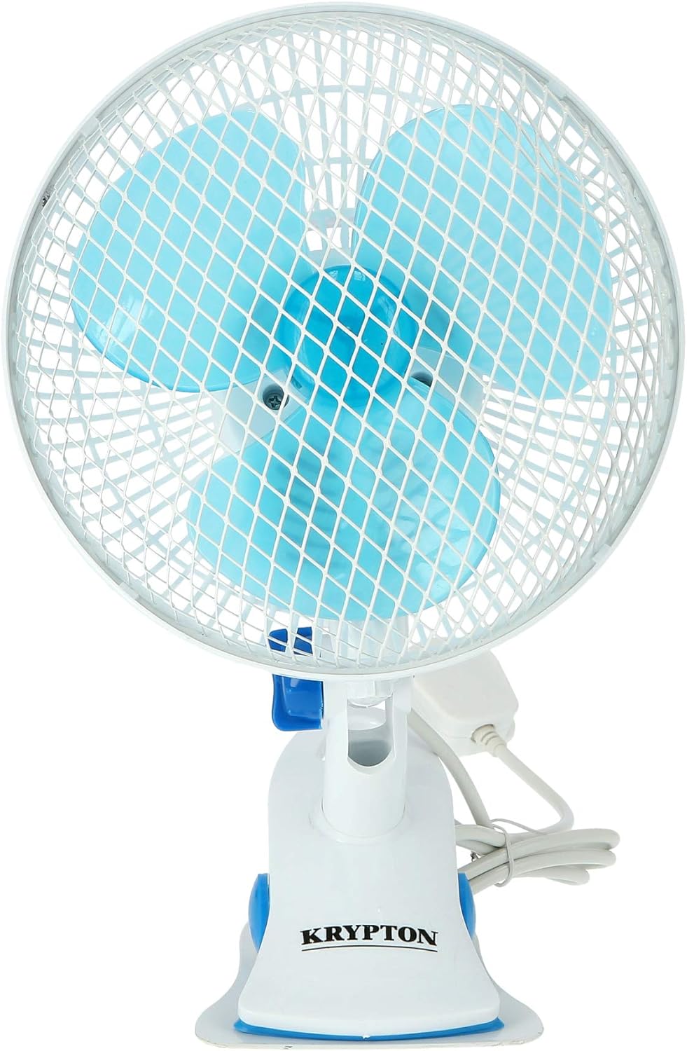 Krypton Table Fan KNF6116 - White/BlueHome EnvironmentKrypton KNF6116 8-Inch Table Fan - Portable Desk Top Fan Just what you need in the middle of a hot summer, this 8 inch Oscillating Desk Fan from Krypton is perfect for keeping on you. Designed in a dur