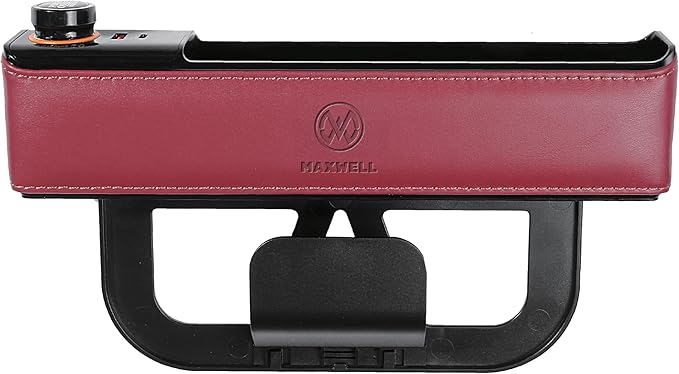 Maxwell Car Charge Organizer Pouch USBA Quick Charge Compatible with iPhone 16 Pro Max iPhone 15 Pro Max Samsung S25 Laptop Secure Fit for Automobile Durable Leather Easy Organization (Red)Car AccessoriesQuick Charge Compatibility: Supports USB-A Quick Ch