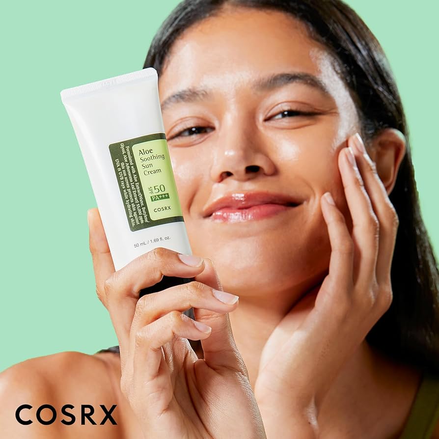 Cosrx Aloe Soothing Sun Cream Spf50+ PA+++ 50mlPersonal CareCOSRX Aloe Soothing Sun Cream SPF50+ PA+++ (50ml) is a daily sunscreen that combines high-level sun protection with skin-soothing benefits. Infused with 5,500ppm of Aloe Arborescens Leaf Extract,