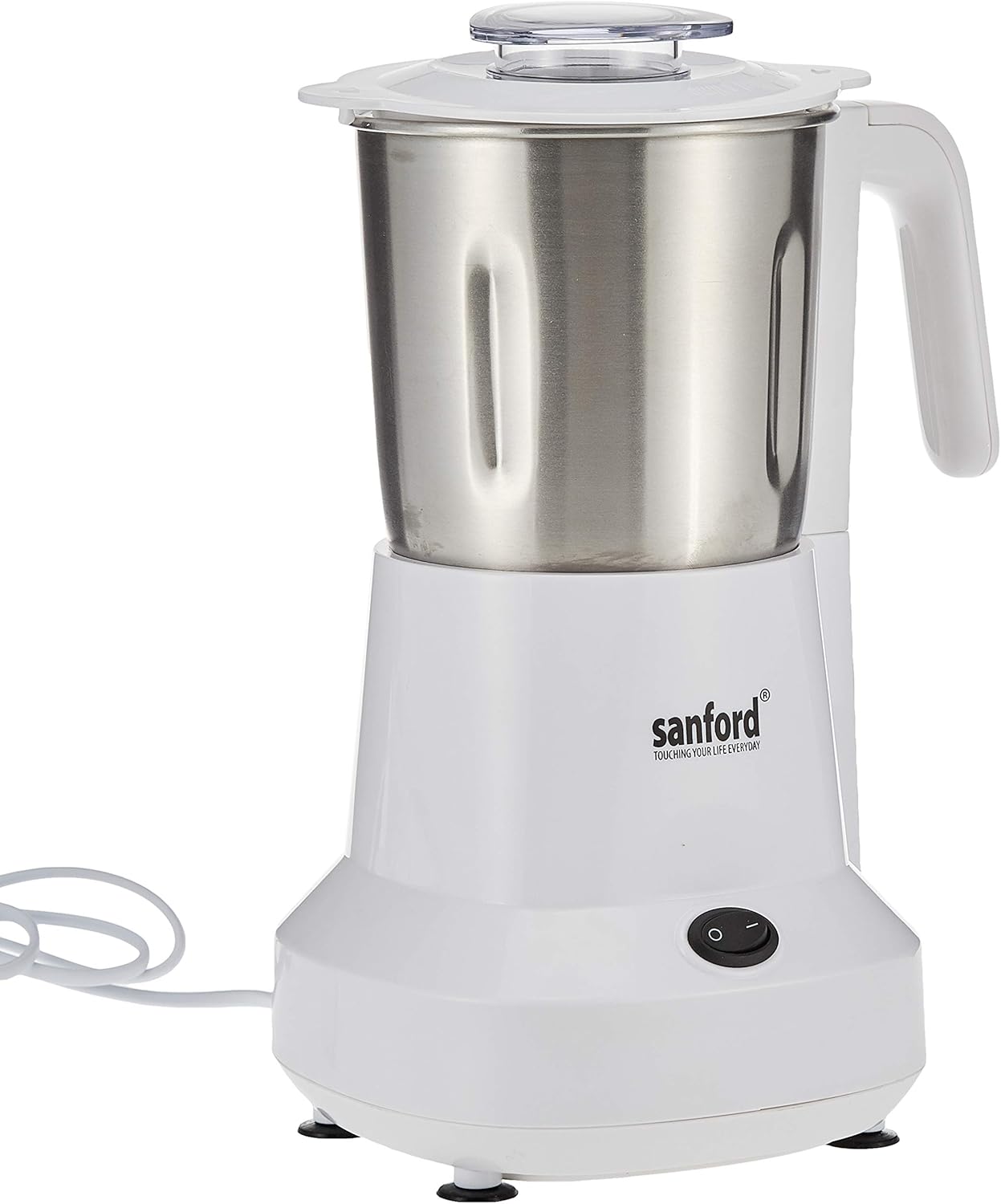 Sanford Coffee Grinder - SF5668CG BS - White and SteelKitchen AppliancesOn/off switch with pulse control Detachable jar with measuring and filling cap Easy to operate