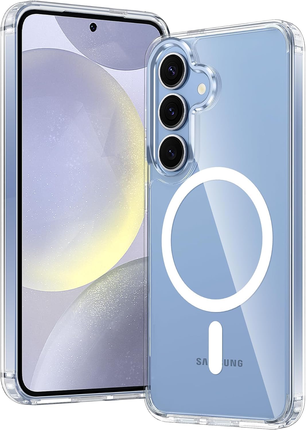 Samsung Galaxy S25 Clear Magnetic Case – MagSafe Compatible, Hybrid Protection, Crystal Clear Back CoverMobile AccessoriesExpertly designed for the Samsung Galaxy S25, this clear magnetic case offers shockproof protection with its hybrid construction of s