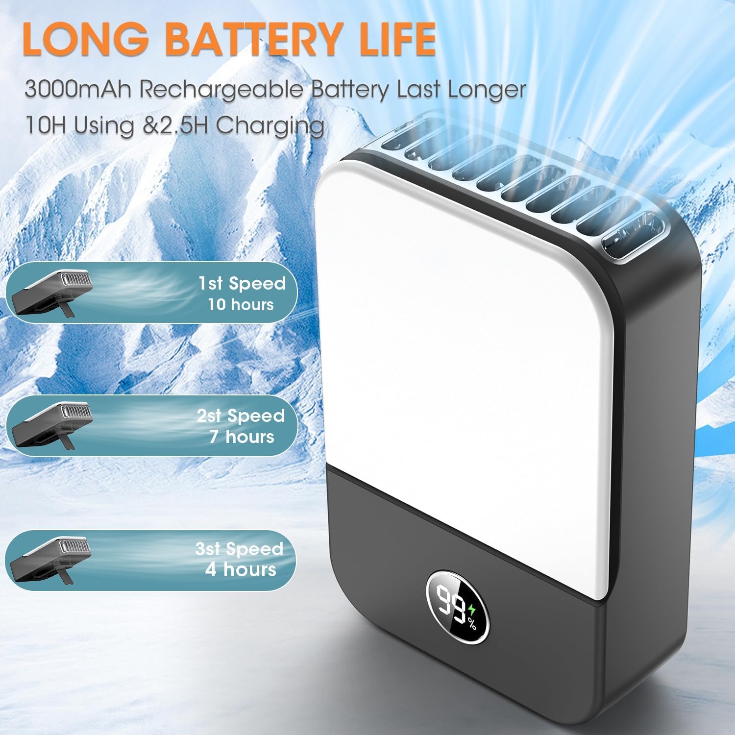 NALACAL Portable Neck FanHome EnvironmentStrong Breeze with Cutting edge Turbine EngineExperience a reviving breeze whenever with this versatile neck fan, furnished with a high level turbine engine. It highlights three movable fan speeds, permitting you t