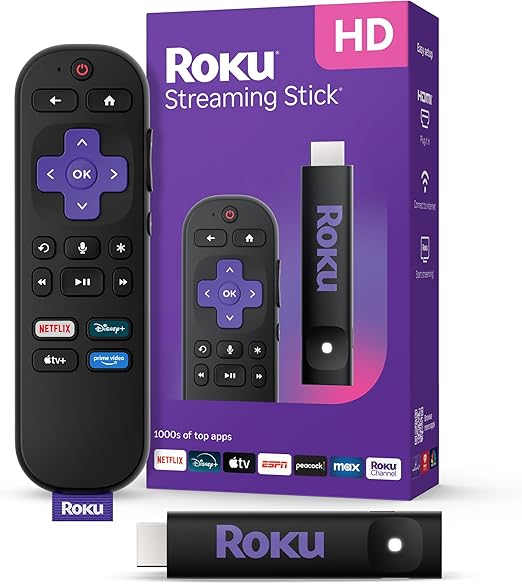 Roku Streaming Stick 4K plug into HDMI smart TV device UAE