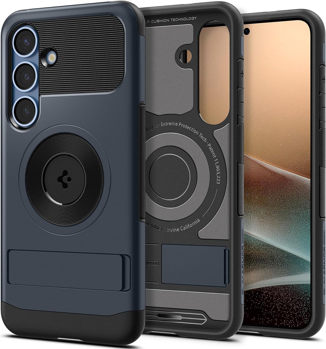 Spigen Slim Armor MagFit for Samsung Galaxy S25 PLUS case cover with Kickstand [MagSafe compatible] (2025) Metal SlateA lean, mean fighting machine. Spigen Slim Armor MagFit case conditions your Samsung Galaxy S25+ Plus to be in its best-case scenario. Cr