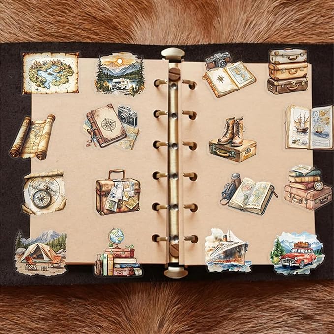 Travel themed laptop stickers