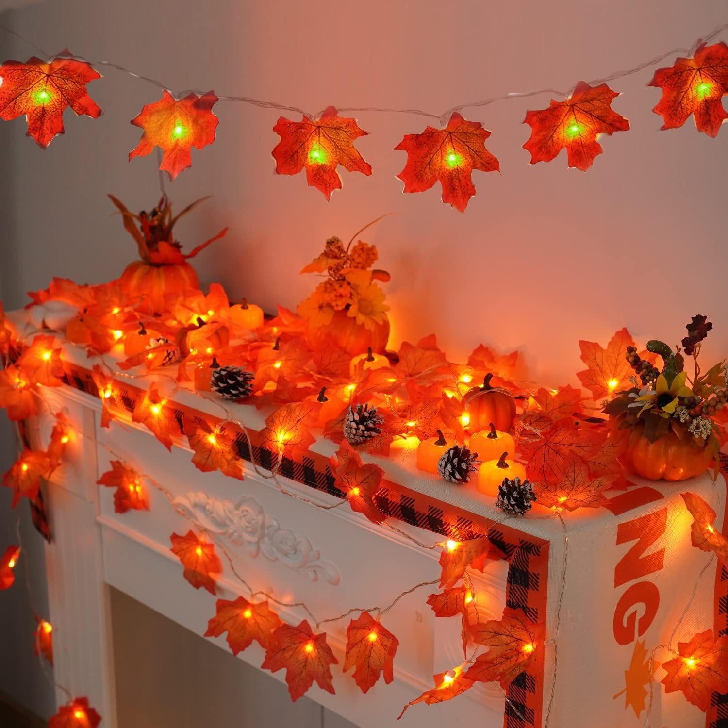 Yoawllty Maple Leaves Lights – Fall Garland LED Decoration