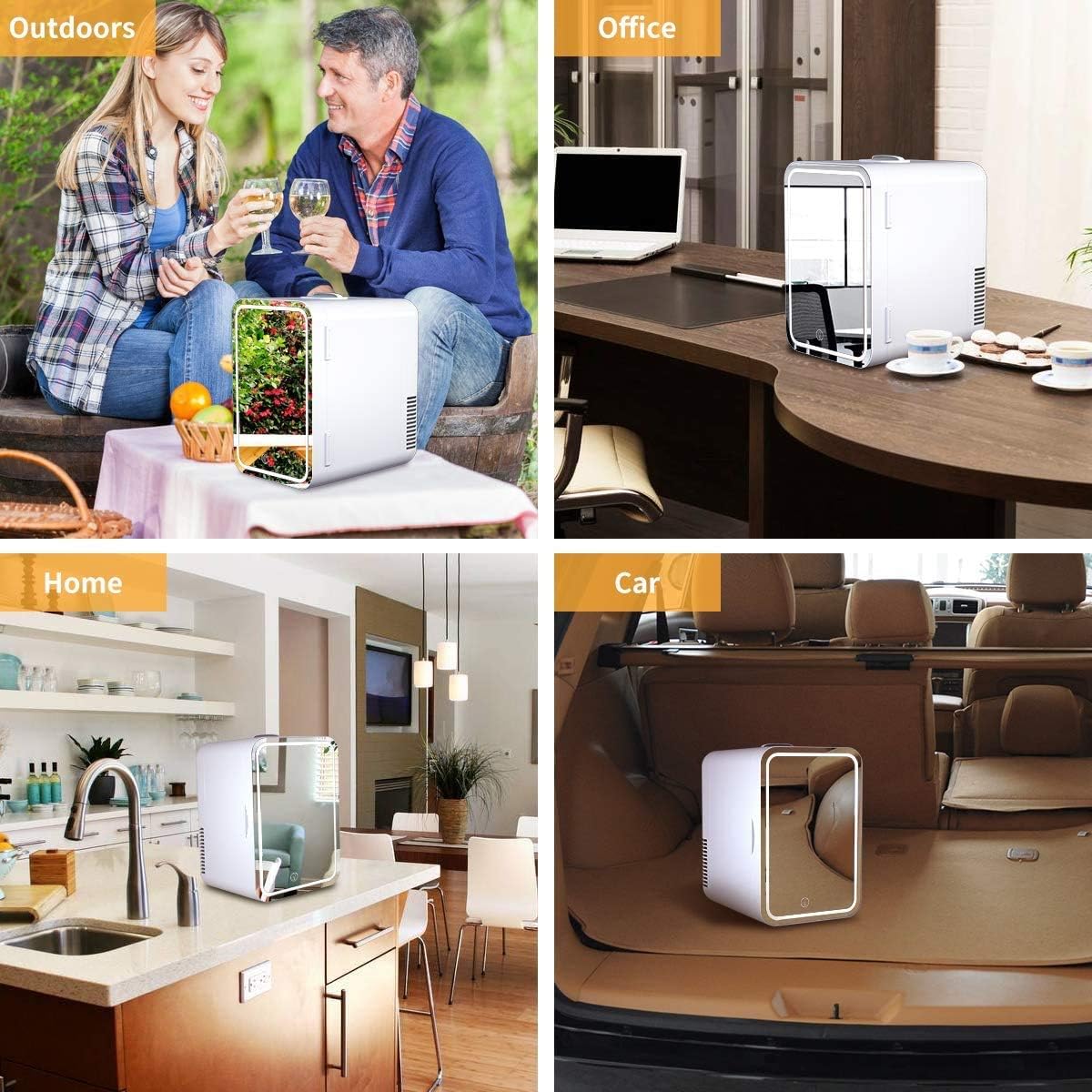 COOLBABY Mini Fridge for Skin Care 8L Cosmetic Refrigerator Skincare Fridge Makeup Fridge Glass Panel And LED LightingCOOLBABY 8L Skincare Mini Fridge is a compact and stylish solution for preserving your beauty products at optimal temperatures. Designed