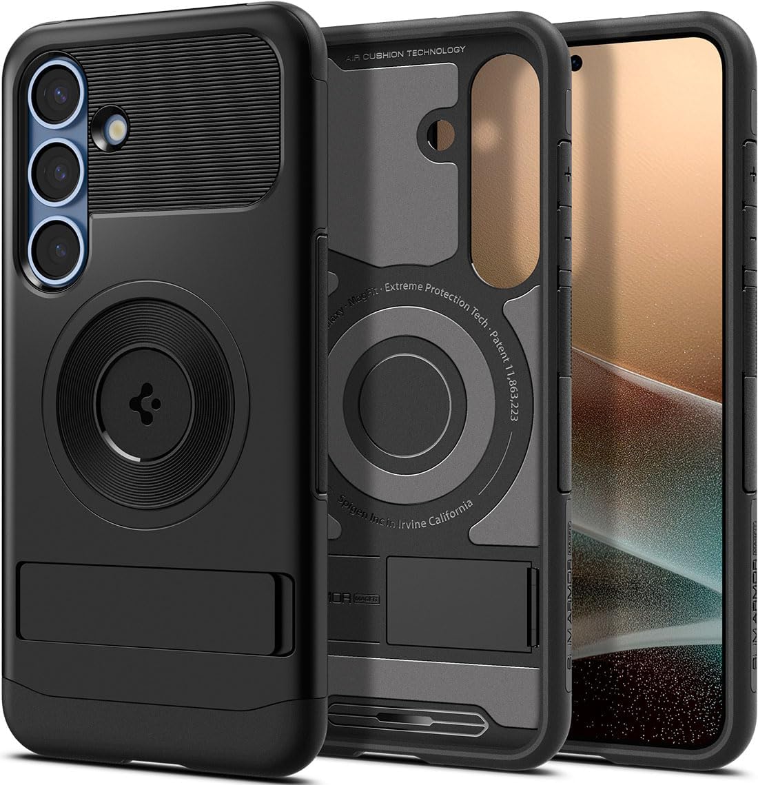 Spigen Slim Armor MagFit for Samsung Galaxy S25 PLUS case cover with Kickstand [MagSafe compatible] BlackA lean, mean fighting machine. Spigen Slim Armor MagFit case conditions your Samsung Galaxy S25+ Plus to be in its best-case scenario. Crafted with co