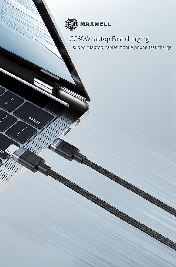 Maxwell Voltix Series Cable USBC to USBC (1Meter) 67W Fast Charging Nylon Braid Compatible with iPhone 16 Pro Max 16 Plus Samsung S25 Ultra S25 Plus iPhone 15 Pro Max 15 Pro Aluminum AlloyMobile AccessoriesBrand Maxwell Connector type USB Type C Cable typ