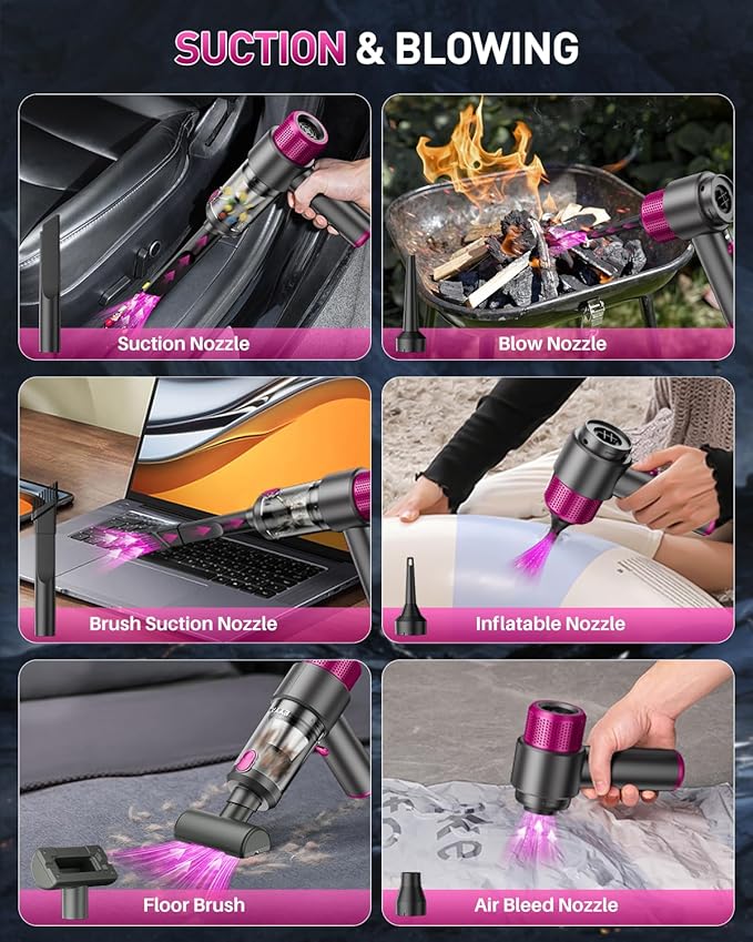 EYYA handheld vacuum cleaner with accessories for car, office, and home cleaning