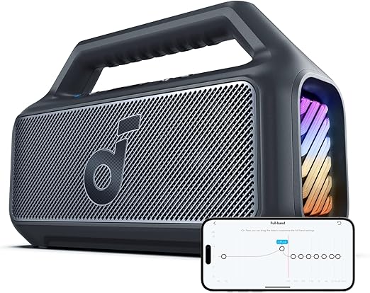 Soundcore Boom 2 by Anker – 80W, Subwoofer, BassUp 2.0, IPX7, Floatable, 24H, RGB, Power Bank