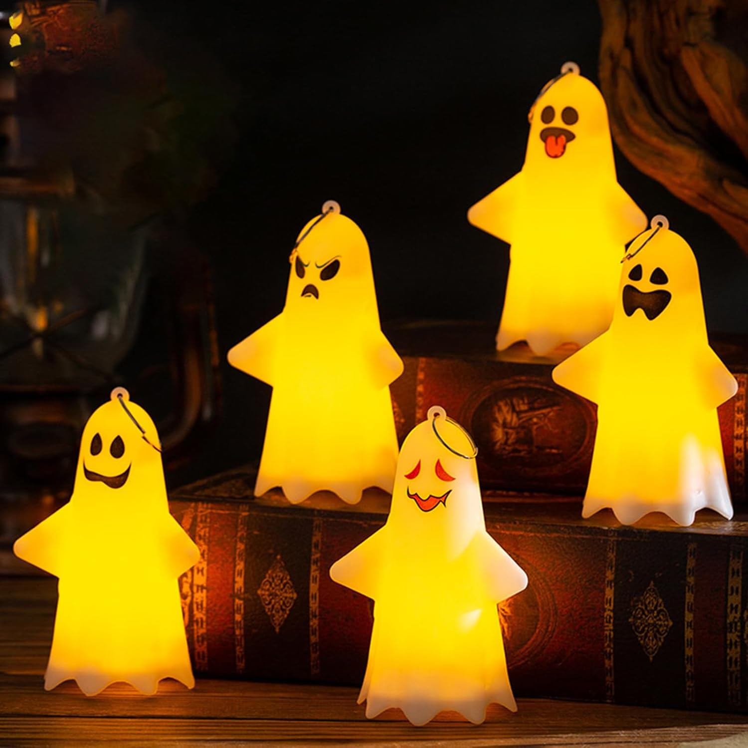 Halloween Ghost Lights LED Set – 5pcs Spooky Décor