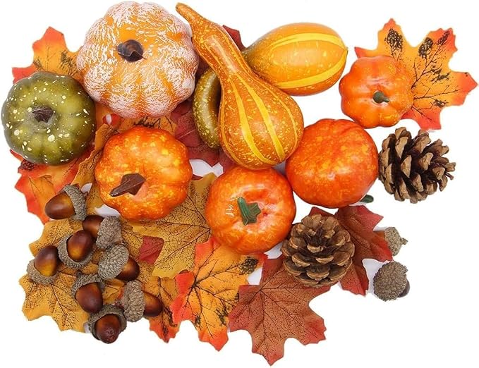TAPIT Faux Velvet Pumpkin Decor Set – Mixed Autumn Pack