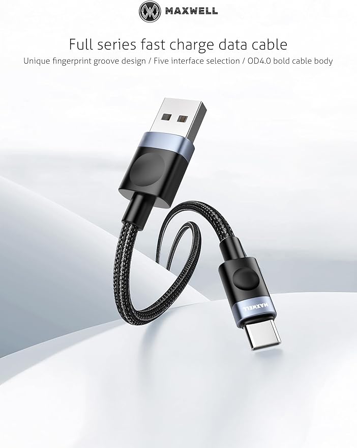 Maxwell Voltix Series Cable USBA to USBC (1Meter) Fast Charging Compatible with iPhone 16 Pro Max 16 Plus 16 Samsung S25 Ultra S25 Plus S25 iPhone 15 Pro Max etc.Mobile AccessoriesBrand Maxwell Connector type USB Type C Cable type USB Compatible devices i