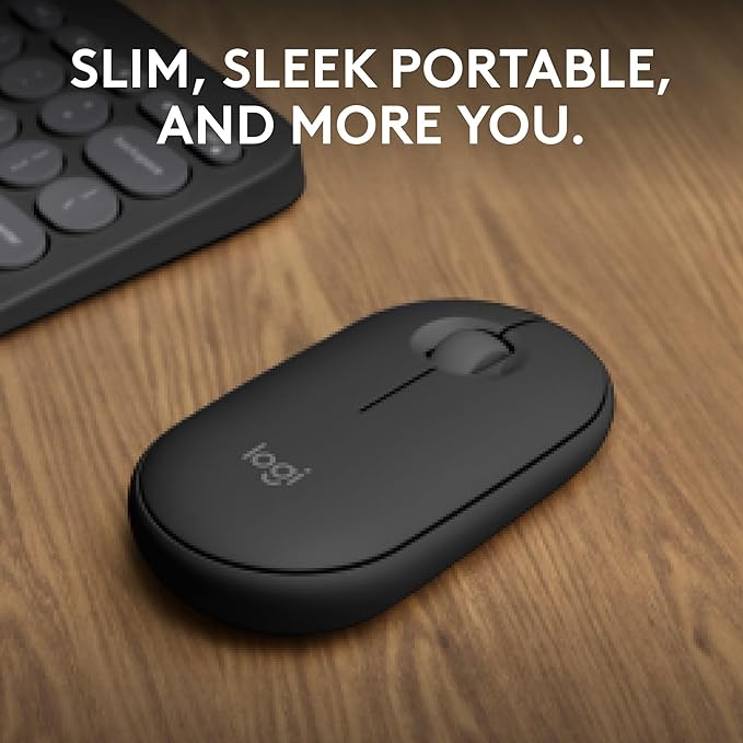 Logitech Pebble Mouse 2 M350s – 76g Bluetooth, 3-Device Easy-Switch, Silent Clicks, 24M Battery, Graphite